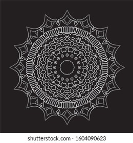 Premium Silver Mandala Vector Art Pattern Design 