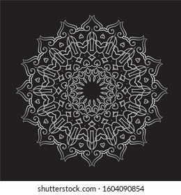 Premium Silver Mandala Vector Art Pattern Design 