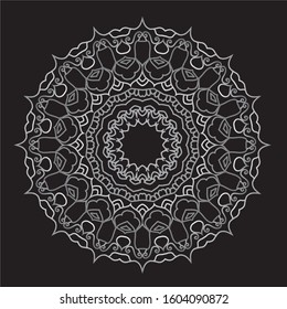 Premium Silver Mandala Vector Art Pattern Design 