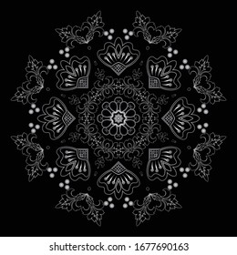 Premium Silver Mandala Vector Art Pattern Design 