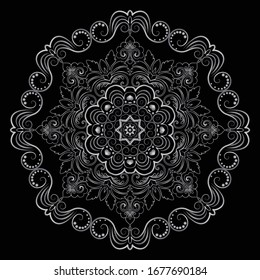 Premium Silver Mandala Vector Art Pattern Design 