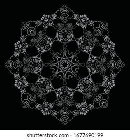 Premium Silver Mandala Vector Art Pattern Design 