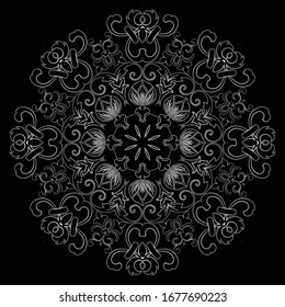 Premium Silver Mandala Vector Art Pattern Design 