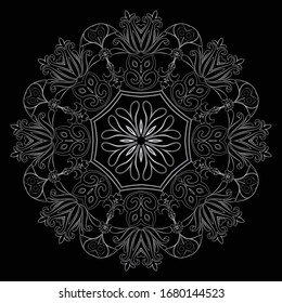 Premium Silver Mandala Vector Art Pattern Design 