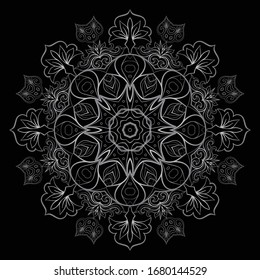 Premium Silver Mandala Vector Art Pattern Design 