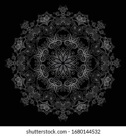 Premium Silver Mandala Vector Art Pattern Design 