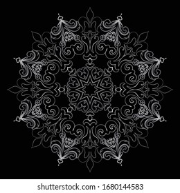 Premium Silver Mandala Vector Art Pattern Design 