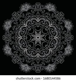 Premium Silver Mandala Vector Art Pattern Design 