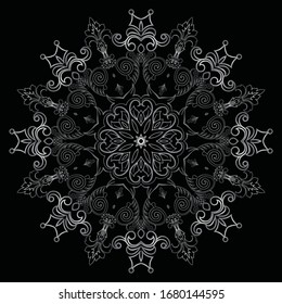 Premium Silver Mandala Vector Art Pattern Design 