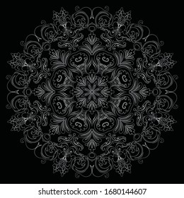 Premium Silver Mandala Vector Art Pattern Design 