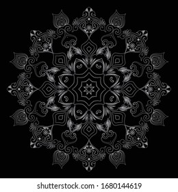 Premium Silver Mandala Vektorillustration Art Design 