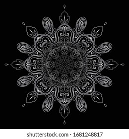 Premium Silver Mandala Vector Art Pattern Design 