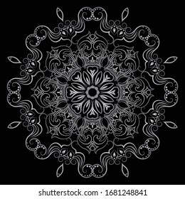 Premium Silver Mandala Vektorillustration Art Design 