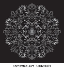 Premium Silver Mandala Vector Art Pattern Design 