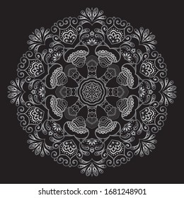 Premium Silver Mandala Vektorillustration Art Design 