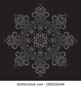 Premium Silver Mandala Vector Art Pattern Design 