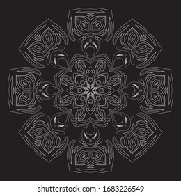 Premium Silver Mandala Vector Art Pattern Design 