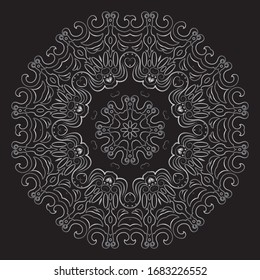 Premium Silver Mandala Vector Art Pattern Design 