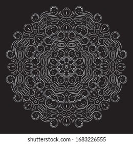 Premium Silver Mandala Vector Art Pattern Design 