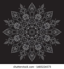 Premium Silver Mandala Vector Art Pattern Design 