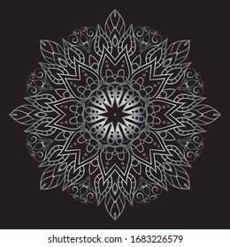 Premium Silver Mandala Vector Art Pattern Design 