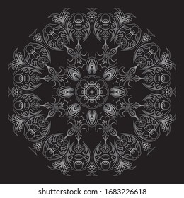Premium Silver Mandala Vector Art Pattern Design 