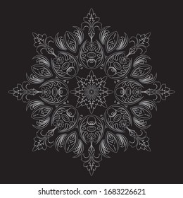 Premium Silver Mandala Vector Art Pattern Design 