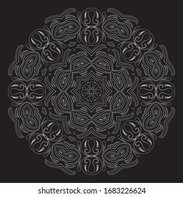 Premium Silver Mandala Vector Art Pattern Design 