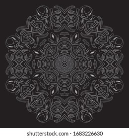 Premium Silver Mandala Vector Art Pattern Design 
