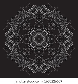 Premium Silver Mandala Vector Art Pattern Design 