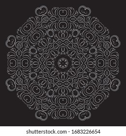Premium Silver Mandala Vector Art Pattern Design 