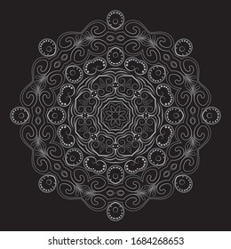 Premium Silver Mandala Vector Art Pattern