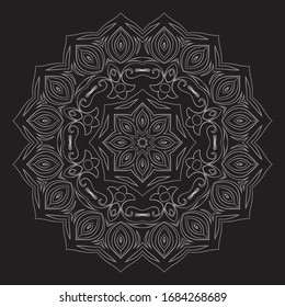 Premium Silver Mandala Vector Art Pattern