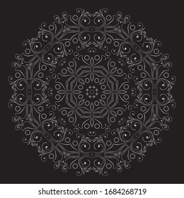 Premium Silver Mandala Vector Art Pattern