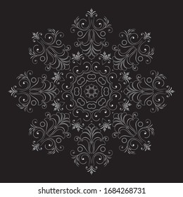 Premium Silver Mandala Vector Art Pattern