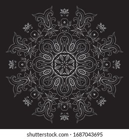 Premium Silver Mandala Vector Art Pattern Design