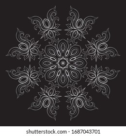 Premium Silver Mandala Vector Art Pattern Design