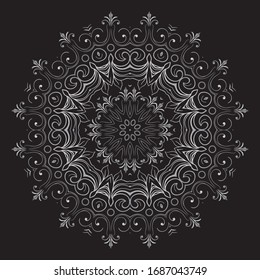 Premium Silver Mandala Vector Art Pattern Design