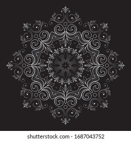 Premium Silver Mandala Vector Art Pattern Design