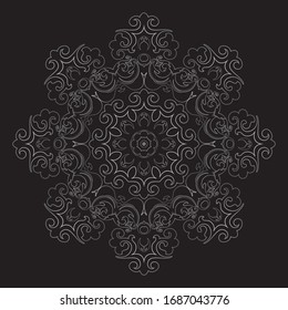 Premium Silver Mandala Vector Art Pattern Design