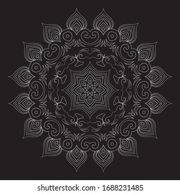 Premium Silver Mandala Vector Art Pattern Design 