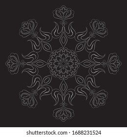 Premium Silver Mandala Vector Art Pattern Design 