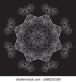 Premium Silver Mandala Vector Art Pattern Design 