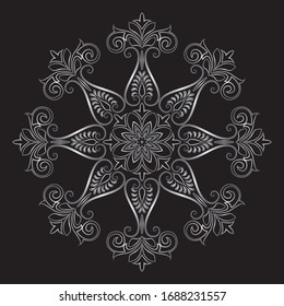 Premium Silver Mandala Vector Art Pattern Design 