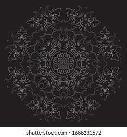Premium Silver Mandala Vector Art Pattern Design 