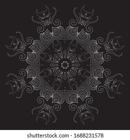 Premium Silver Mandala Vector Art Pattern Design 