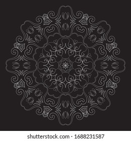 Premium Silver Mandala Vector Art Pattern Design 