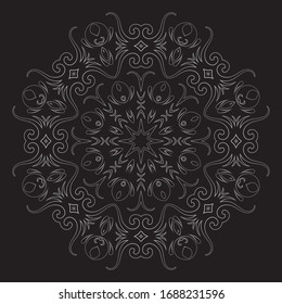 Premium Silver Mandala Vector Art Pattern Design 