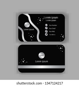 Premium simple design business card with silver color,10eps