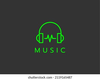Premium simple headphone logo vector